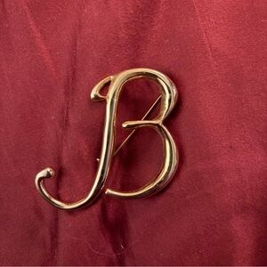 Vintage Gold Letter B Brooch